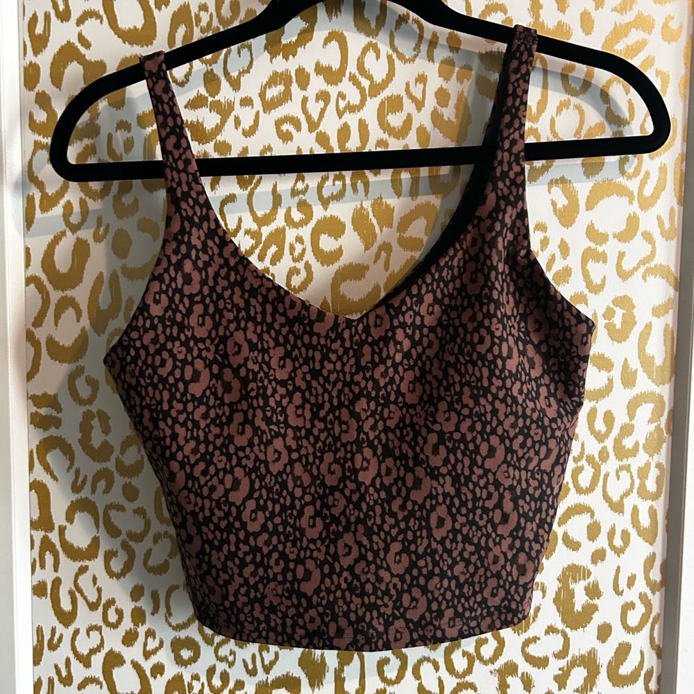 Old Navy Brown Leopard Print Exercise Top